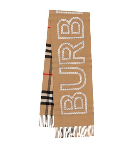 burberry tan wool logo scarf|burberry scarf 50 cashmere wool.